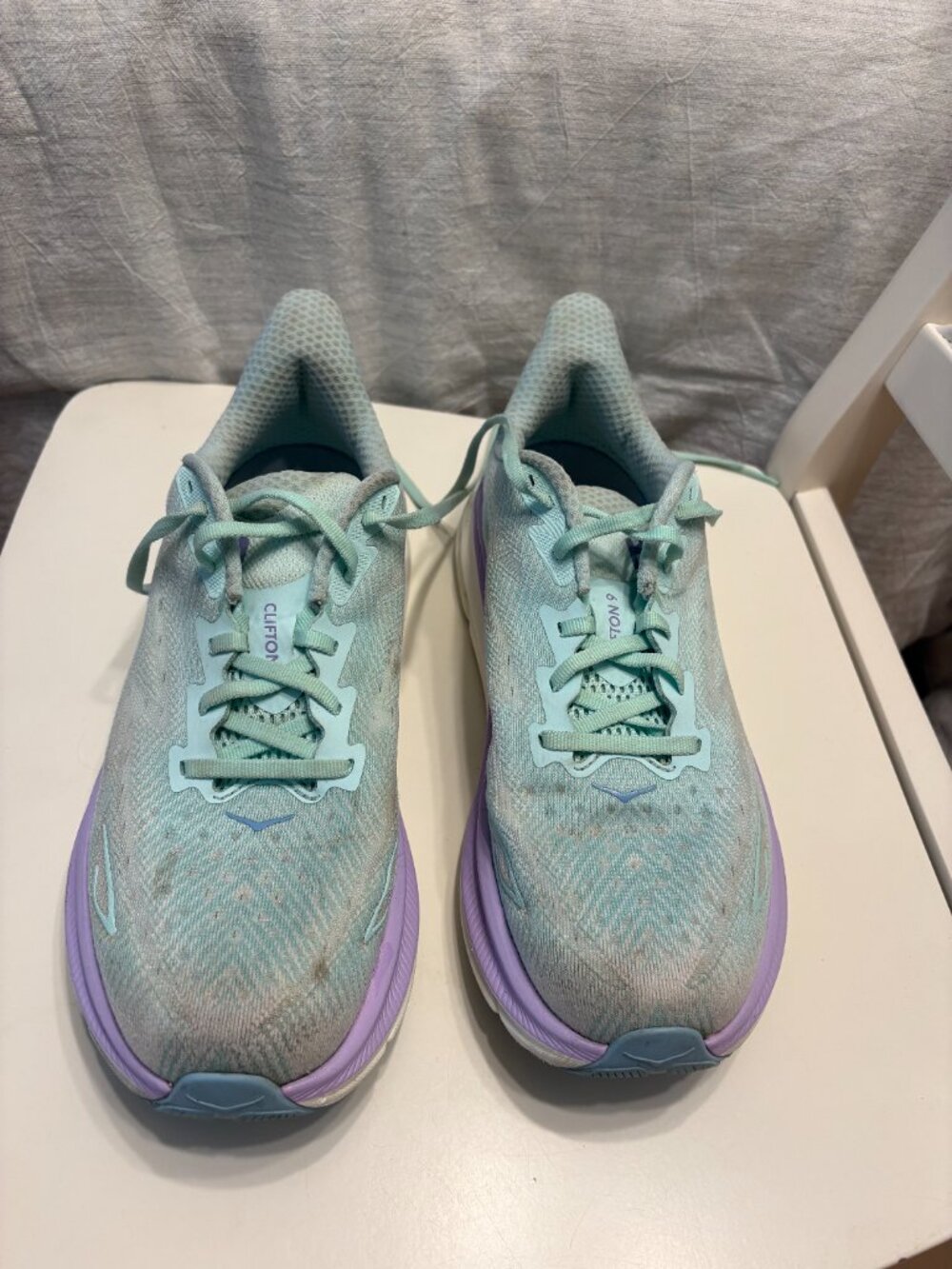 HOKA Clifton 9 Women’s 9.5 Sunlit Ocean Lilac Mist Running Shoes - Picture 5 of 7